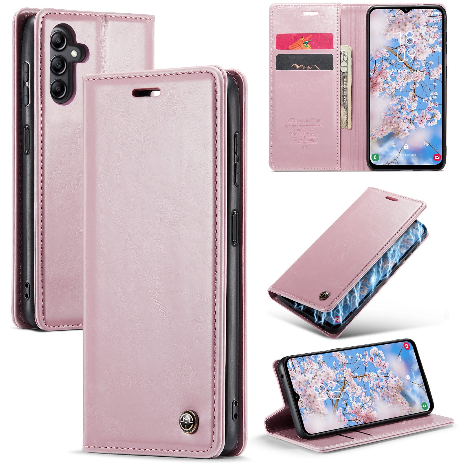 CASEME 003 Series For Samsung Galaxy A14 5G Waxy Texture PU Leather Cell Phone Cover Magnetic Auto-absorbed Phone Case Wallet Stand Shell CASEME 003 Series For Samsung Galaxy A14 5G Waxy Texture PU Leather Cell Phone Cover Magnetic Auto-absorbed Phone Case Wallet Stand Shell